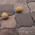 Brown Natural Wood Lantern Printing Recycled Glass Tile